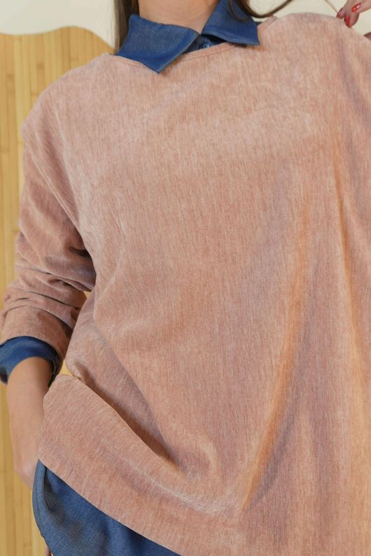 Drift Stretch Velour Top Rose